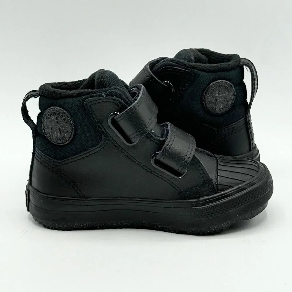Converse All Star Leather Black Berkshire Boot Easy On NWOB - Toddler US 7